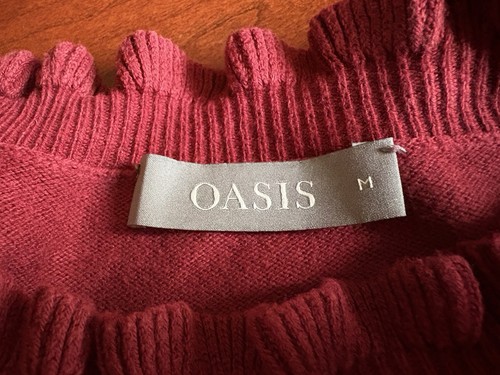 Oasis Burgundy Scalloped Neck/Cuff Jumper 12/M - Picture 6 of 6