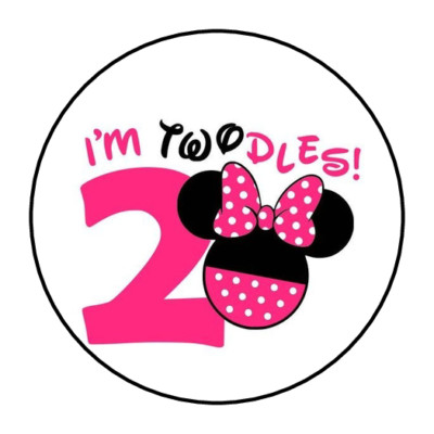 30 MOUSE 2nd Birthday STICKERS ENVELOPE SEALS LABELS 1.5'' ROUND CUSTOM