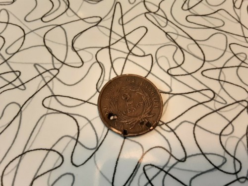 1864 2 Cent Coin 2c antique error coin - Picture 3 of 11