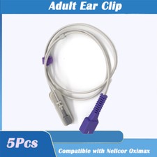 5PcAdult Ear Clip SpO2 Sensor 9pin Fit For OxiMax/N-560/N-600/N-65/N-85