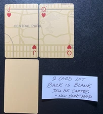 Swap Playing Card  NEW YORK CITY MAP   Central Park   2 Card Lot   BLANK BACK