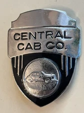 RARE 🇺🇸 VINTAGE 〰️1940s-50s 〰️CENTRAL CAB CO DRIVER HAT BADGE 👀LQQK 👀