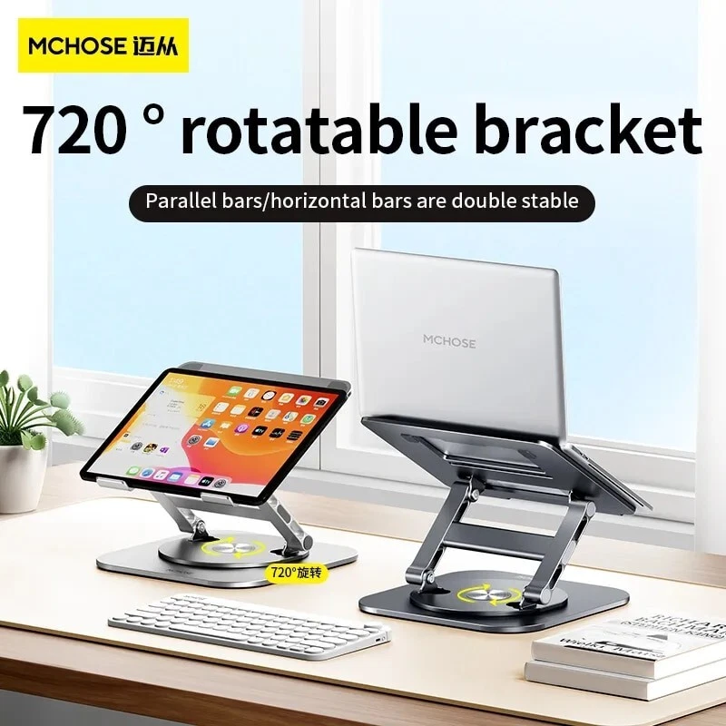 360° Rotatable Foldable Aluminum Laptop Stand for Ergonomic Comfort  