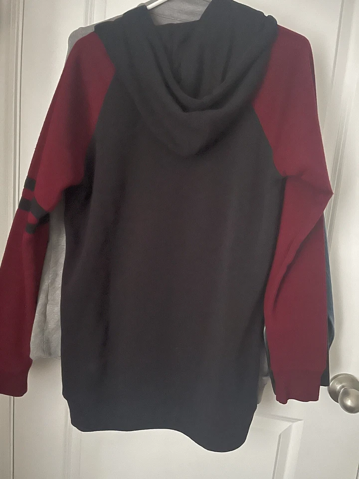 Sudadera Zine Borgoña Y Negra Para Hombre Talla M Patinador Ropa de Calle Foto 2 de 4