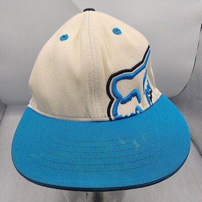 Fox Racing Small Medium White Blue Fitted Hat Motorcycles
