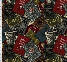 Timeless Treasures Wicked Fog Halloween Cotton Quilt Fabric Spell Books Witch