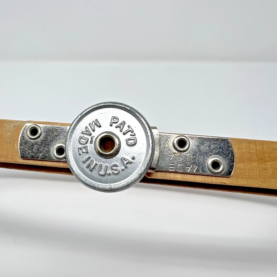 Vintage Queen Embroidery Hoop 12" OVAL Tension Wheel Dial Wooden Felt Lined USA - Image 2 of 4