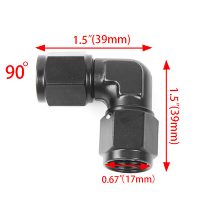 6AN Female To Male 90 Degree Swivel Fitting Adapter Aluminum 2PCS - Foto 3