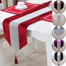 1x Silver Rhinestones Table Runner Modern Bling Home Table Runners Table Mat
