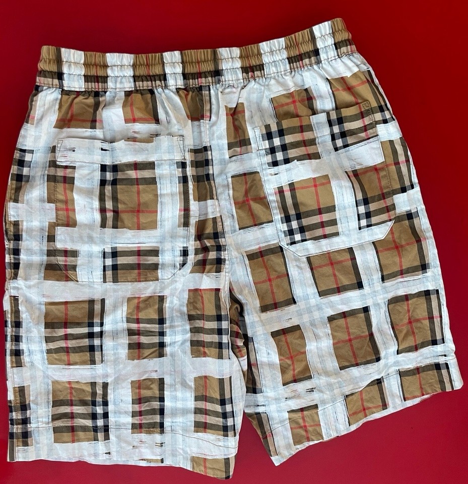Burberry Mens Shorts Check Size XS NWOT eBay