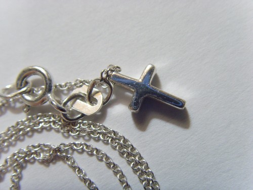 vintag sterling silver gold clad religious Christian cross pendnt necklace 51643 - Picture 3 of 4