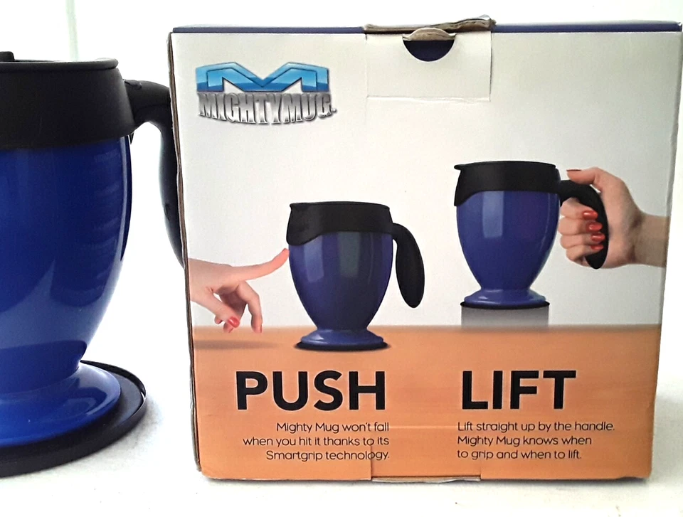 ** NUEVA TAZA DE ESCRITORIO NUNCA DERRAMAR DE NUEVO 16 0z. Azul # 1482 TECNOLOGÍA SMARTGRIP Foto 4 de 4