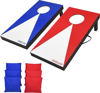 GoSports Portable Size Cornhole Game Set 6 Bean Bags Classic Design 2 x 1 feet