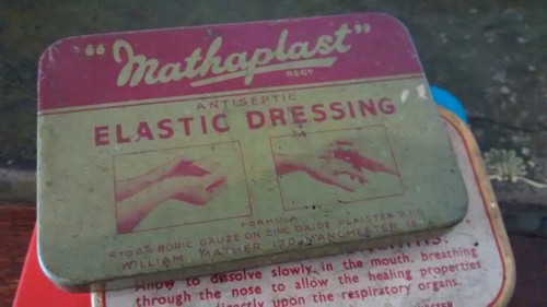 Mathaplast/potters catarrh pastilles/elastoplast 3 vintage small tins - Picture 2 of 4