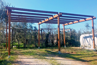 Pergola Addossata 5x3 In Legno Trattato In Autoclave E Ferramenta Inclusa - Foto 5