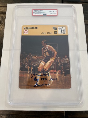 Autographed Jerry West Signed 1977 Sportscaster Card Lakers Logo PSA/DNA AUTO 10 - Picture 4 of 6