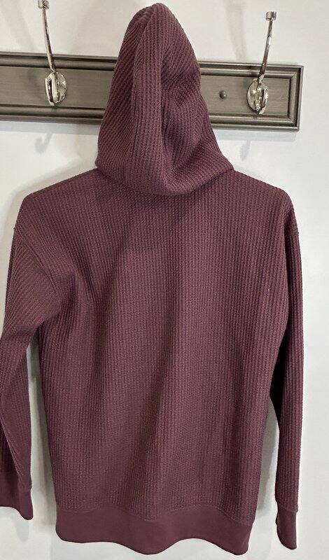 LL Bean Womens Birchwood Brushed Waffle Full-Zip Hoodie Pale