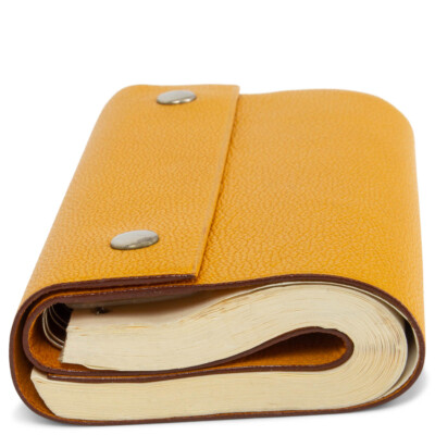 65098 auth HERMES Jaune yellow Mysore leather CAHIER ROULE Roll