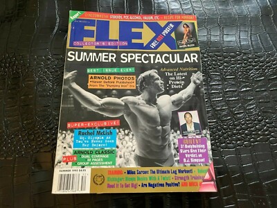 SUMMER 1995 FLEX body building magazine  ARNOLD SCHWARZENEGGER w/poster