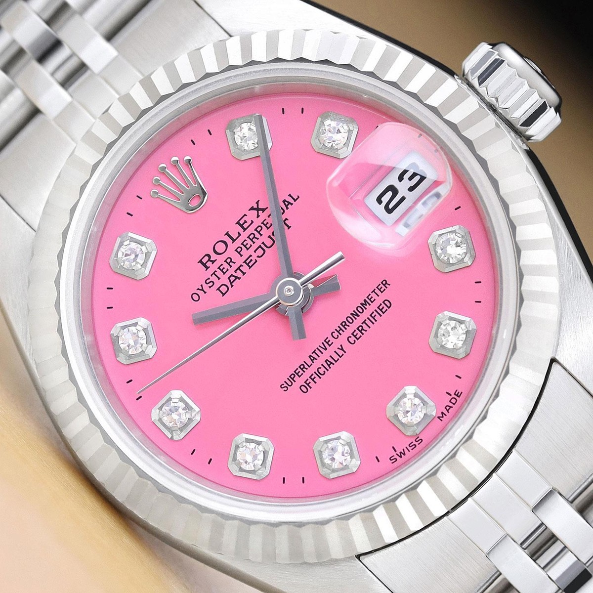 Rolex Pink Datejust 18kt Gold Ladies Watch! Mint condition! The Oyster Perpetual Lady-Datejust is Rolex main image 4