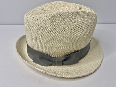 Women's Hat Attack Hatattack Straw Sun Hat Made In USA Gray Bow