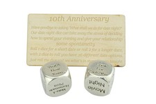 TIN Date Night Dice 10th Anniversary 100 Pure Tin - Create 0.59 inches, Gray