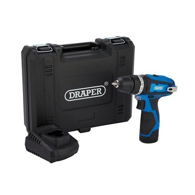 DRAPER AKKU KOMBIHAMMER BOHRHAMMER 12V 10MM VARIABLE DREHZAHL AKKU LADEGERÄT 70256