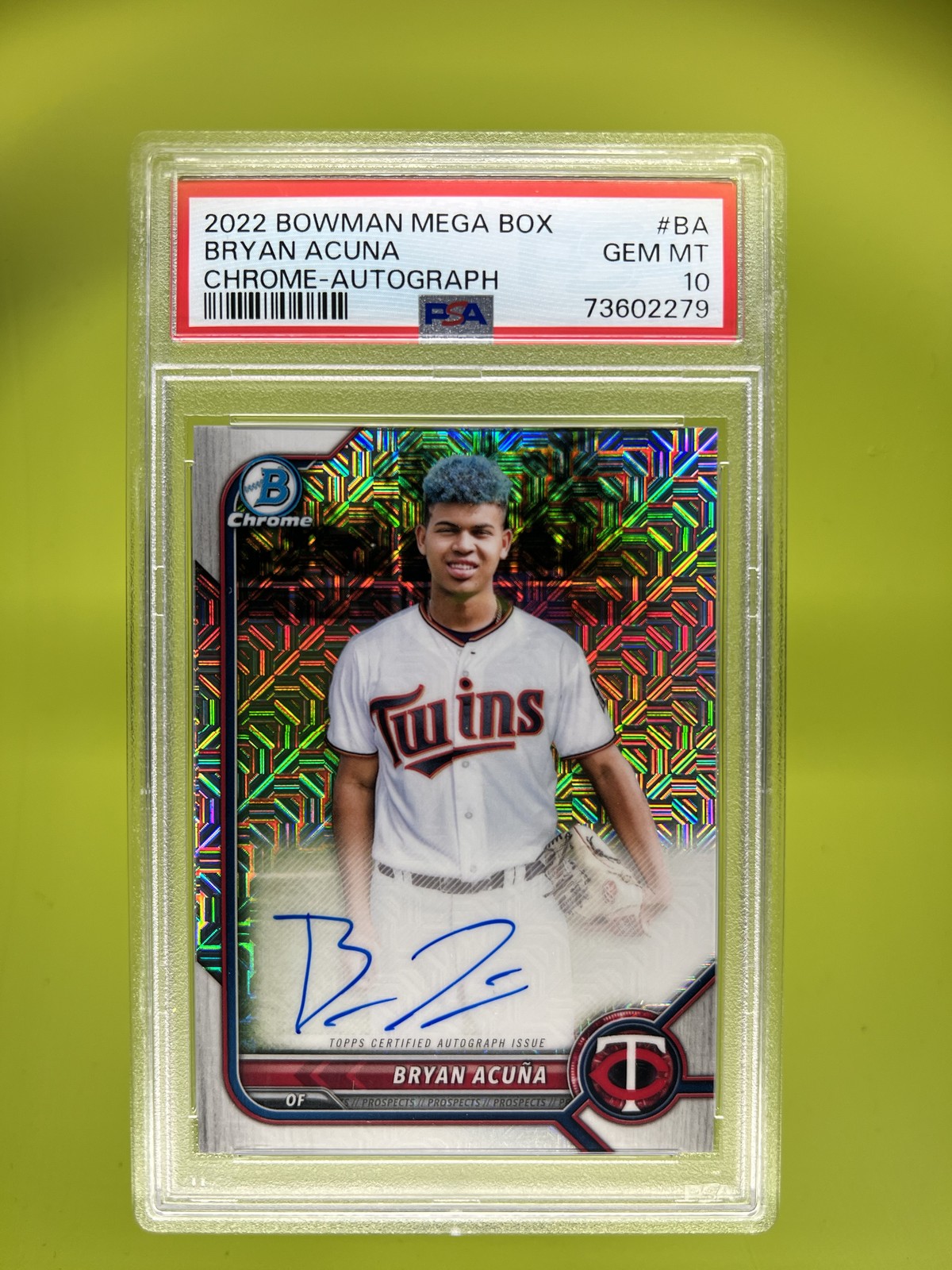 Bryan Acuña 2022 Bowman Chrome Prospects Autographs Mojo Refractors Auto