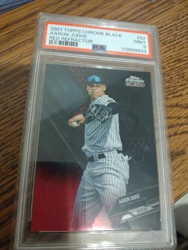2021 Topps Chrome Black - Aaron Judge #82 Red Refractor 1/5 Yankees MVP PSA 9
