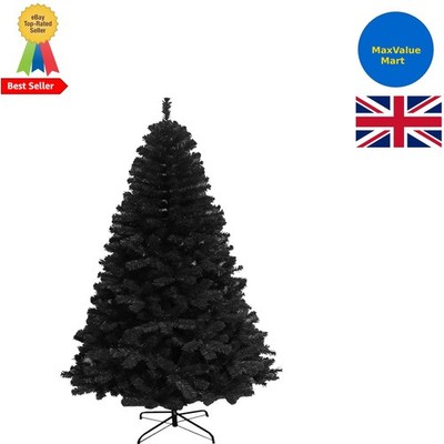 Kompakter 1,2 m schwarzer Weihnachtsbaum, einfache Montage, 230 Spitzen - Urlaubsfertig
