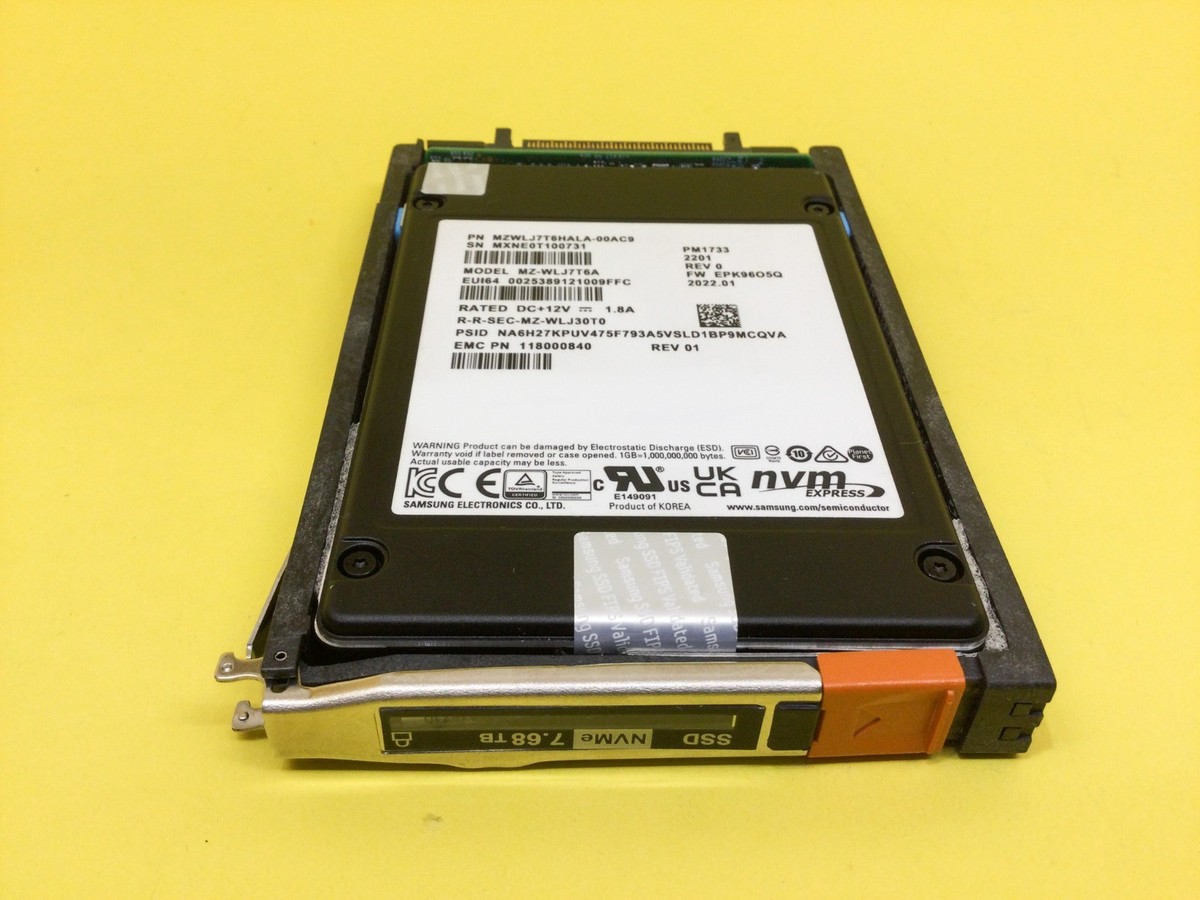 005648710 EMC PowerStore 7.68TB NVMe PCIe Gen4 2.5in U.2 SSD MZ