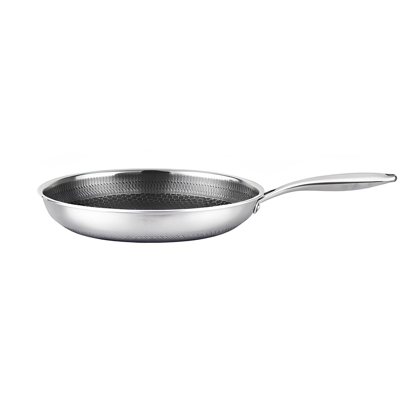 Poêle 32cm Cheffinger en acier argenté à structure nid d'abeille durable - 2