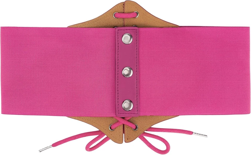 Lace up pirate corset belt - elastic waist vintage renaissance accessory - Image 2 of 4