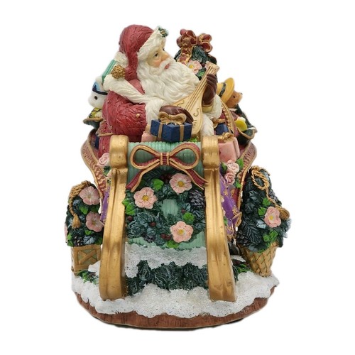 Fitz & Floyd Santa with Sleigh Musical Jingle Bells Vintage 2002 Original Box - Picture 3 of 21