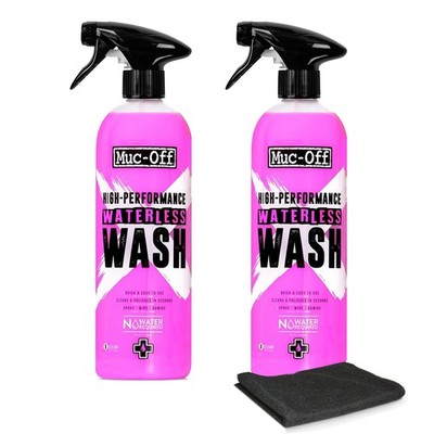 Muc-Off High Performance Waterless Bike Wash 750ml (Pack of 2) | Spray & Wipe Bi