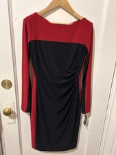 NWT Chaps Black/Red Stretchy Dress | S