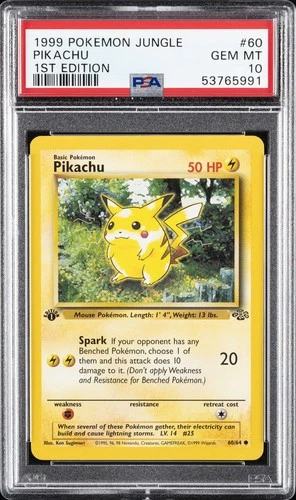 1999 POKEMON JUNGLE 1ST EDITION #60 PIKACHU PSA 10