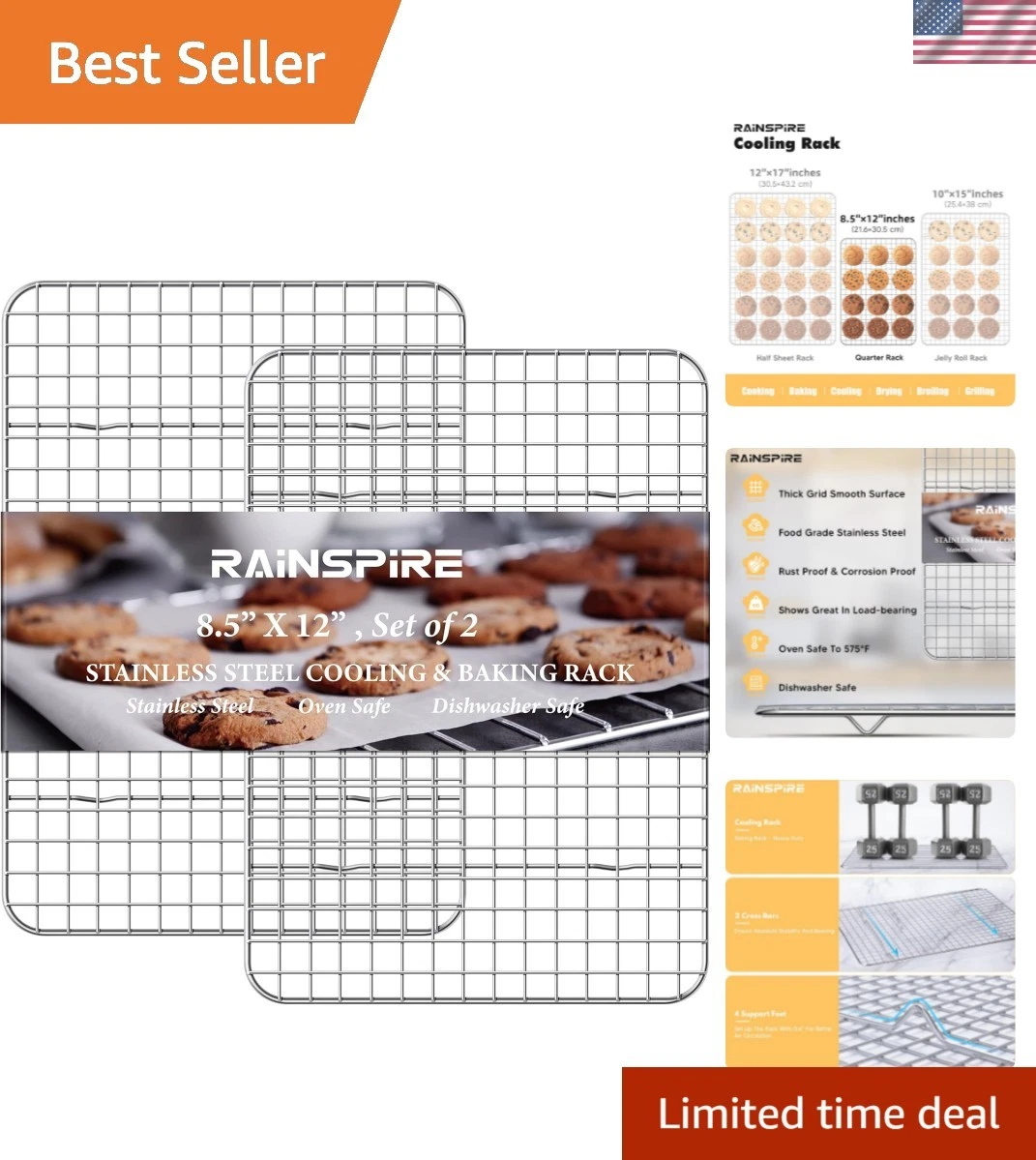 Cooling Rack Stainless Steel, Heavy Duty Cooling Racks for Cooking and Baking...
Opens in a new wind