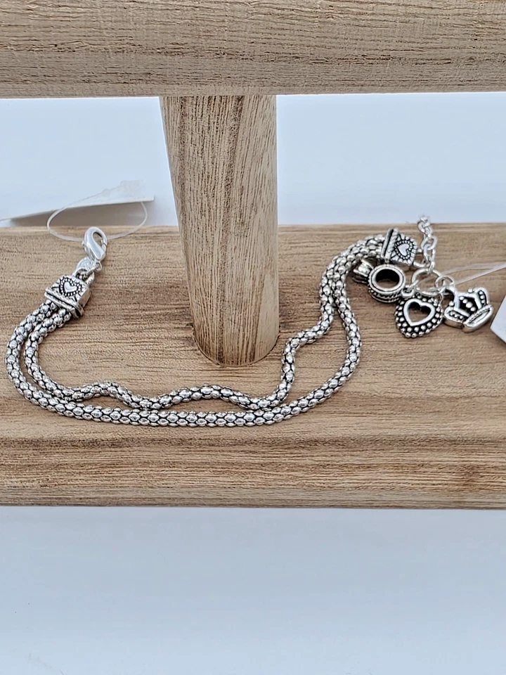 Premier Designs Franco Dije Pulsera Corona Corazón Cruz Anillo AB Cristal 7" Foto 3 de 4