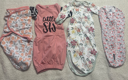SwaddleMe Swaddles Sleep Sacks NB Baby Lot of 4 Plus Sleep Sacks Girl