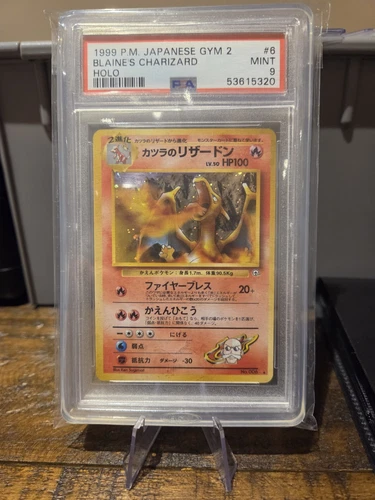 PSA 9 MINT Blaine's Charizard 2000 Pokemon Gym Challenge Holo #2/132