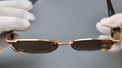 Mint] Vintage GIANNI VERSACE Mod.S64 col 31L Sunglasses Gold Brown