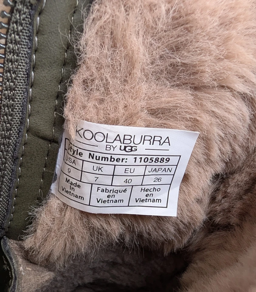 Bota de pele Koolaburra X UGG (tamanho feminino EUA 9) verde Tynlee com zíper lateral - Imagem 2 de 4