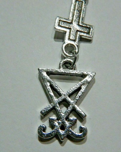 DARK ARTS PENDANT NECKLACE Baphomet Lucifer Serpent Pentagram Devil symbols G2 - Picture 5 of 6