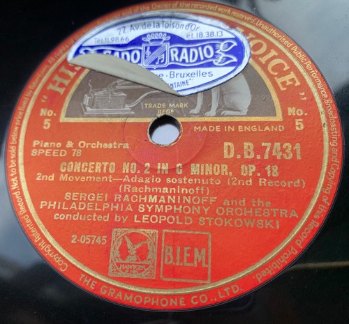 Sergei Rachmaninoff Piano Concerto 2 Stokowski HMV DB-7427--1 UK 5x78rpm 12'' - Picture 5 of 10
