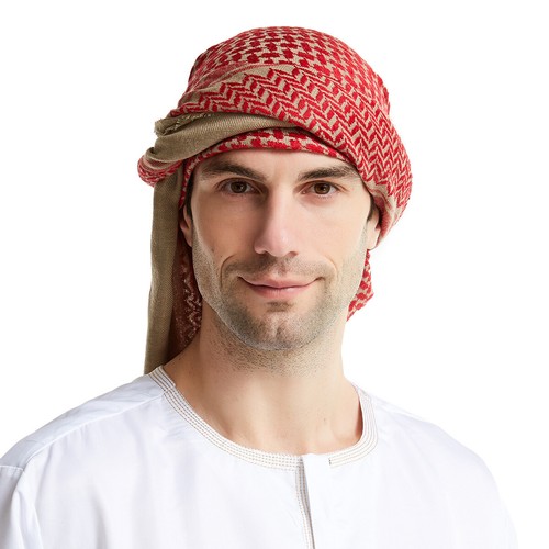 Muslim Men Plaid Print Headscarf Arab Shemagh Dubai Turban Cap Middle East Shawl - Picture 32 of 37