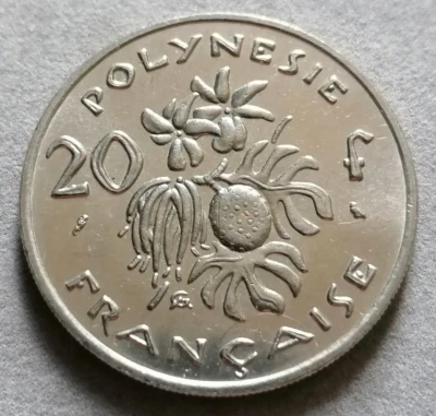 POLYNÉSIE FRANÇAISE 20 Francs I.E.O.M Marianne 1973 en nickel - Photo 1/2