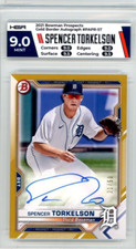 2021 Bowman Prospects Gold Paper Autograph #PAPR-ST Spencer Torkelson /50 HGA 9