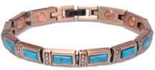 DELUXE COPPER LINK MAGNETIC TURQUOISE BRACELET health stress TQ14 healing SQUARE