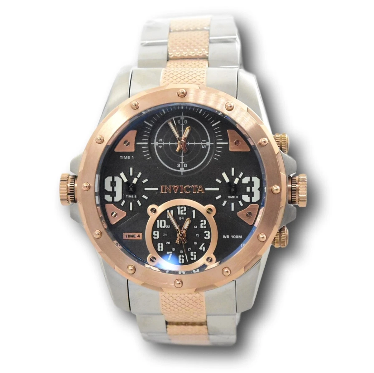Invicta Coalition Forces Men s 4 Time Zones 50mm Rose Gold